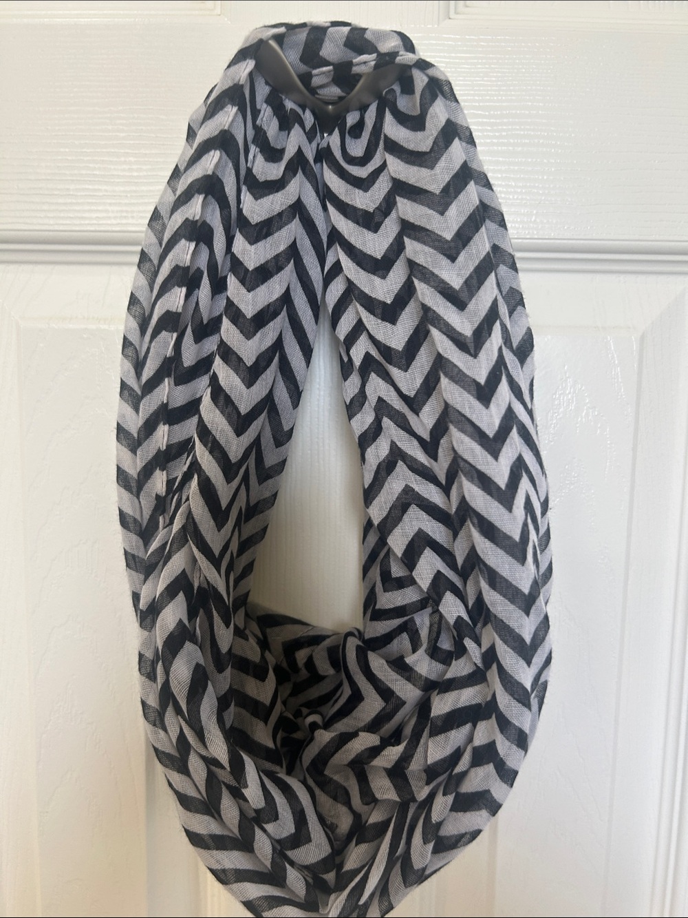 Black & White Chevron Infinity Scarf - Women Accessories